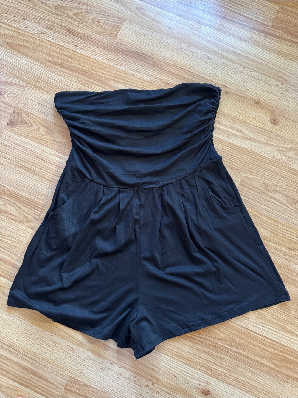 Cute Strapless Black Romper - Size L